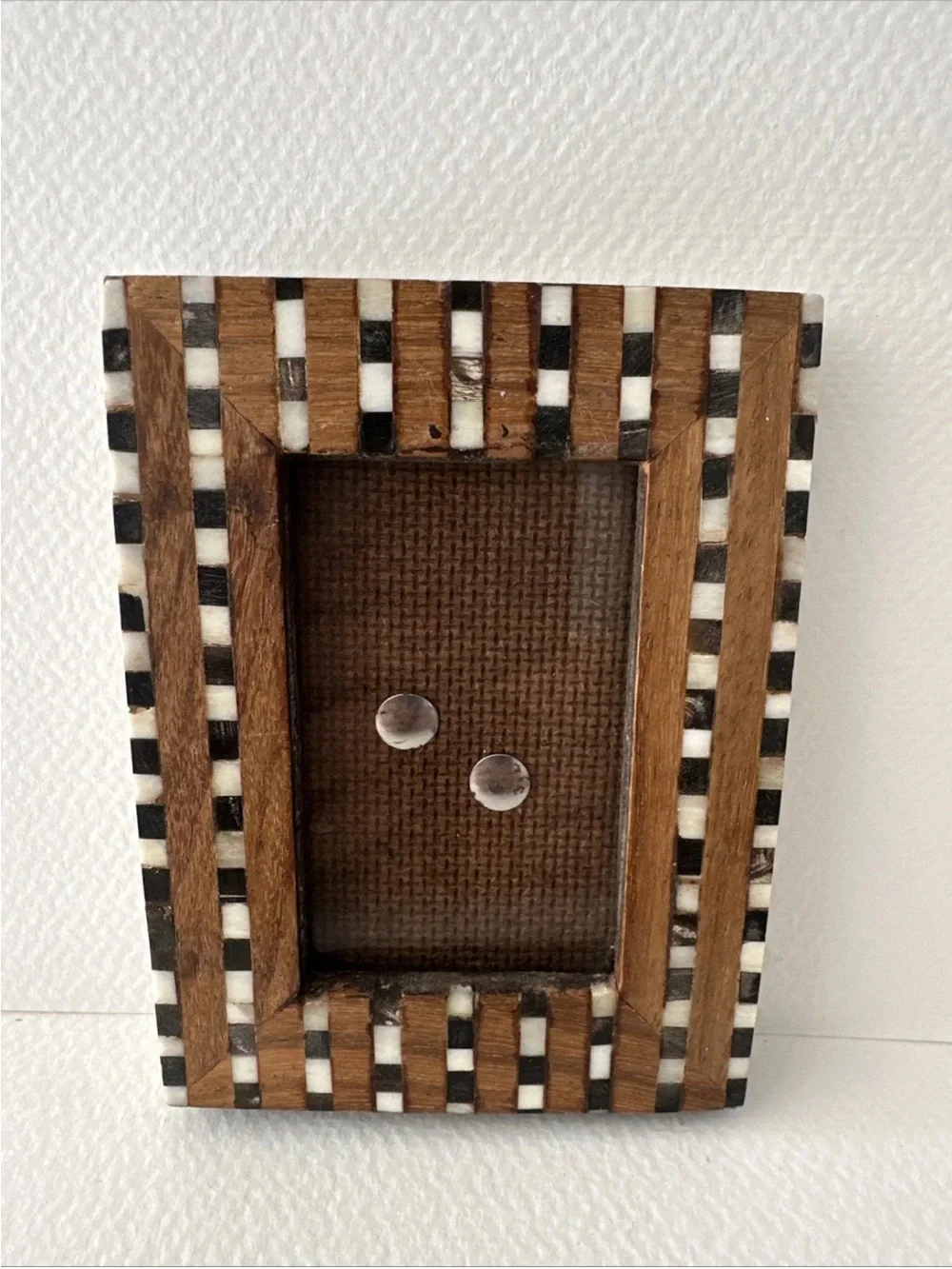 2 Mini Two's Company Mosaic MARQUETRY Wood Picture Frame